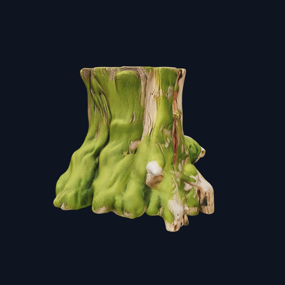 Realistic Tree Stump with Moss Model Pack